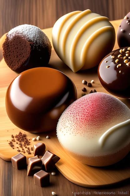 Premium Photo Dark Milk And White Chocolate Candies Pralines Truffles