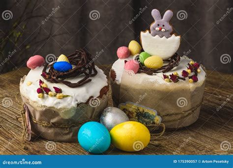 Hot Cross Buns And Easter Eggs Christmas Stock Image Image Of Homemade Butter 175390057