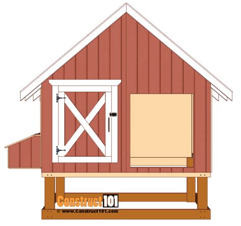 4x8 Chicken Coop Plans - Free PDF Download - Material List - Construct101