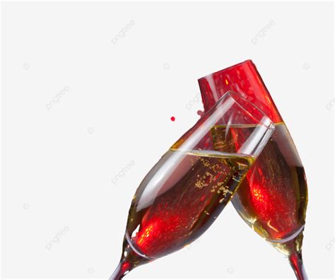 Gold Bubbly In Violet And Red Bokeh With Champagne Flutes New Fizz