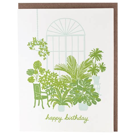 Greenhouse Birthday Card Letterpress Cards Smudge Ink