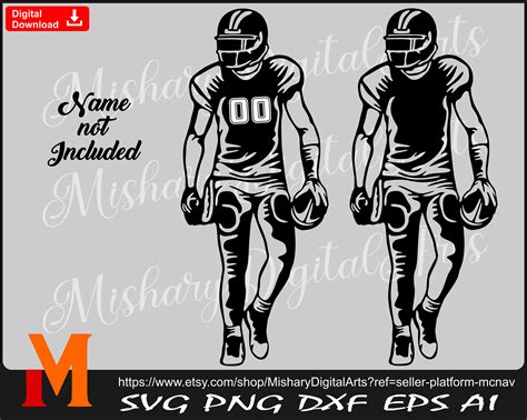 Football Silhouette Football Player Svg American Football Etsy