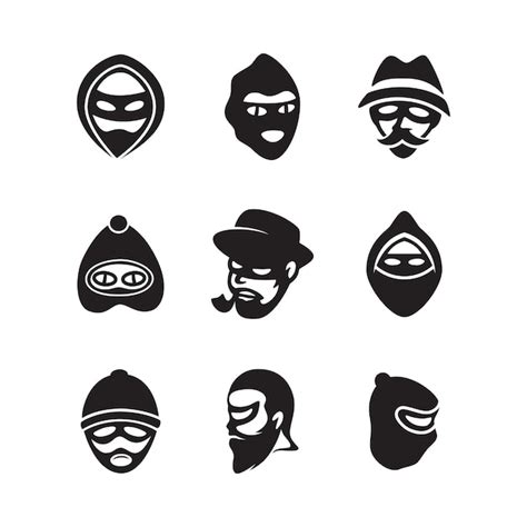 Premium Vector Set Of Thief Burglar Robber Icon Logo Vector