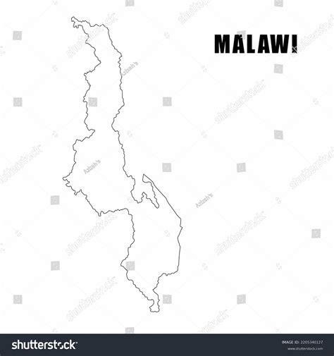 Vector Illustration Outline Map Malawi Highdetail Stock Vector (Royalty ...