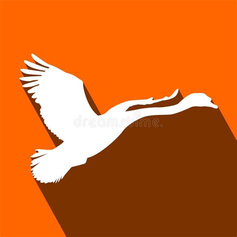 Flying Swan Or Goose Or Duck Silhouette Vector Simple Bird Graphic For