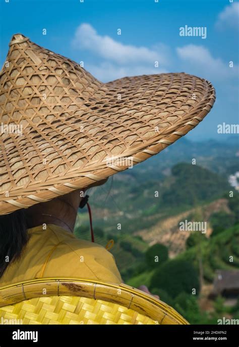 Straw Hat Farmer Chinese Straw Hats Farmers Chineses Stock Photo