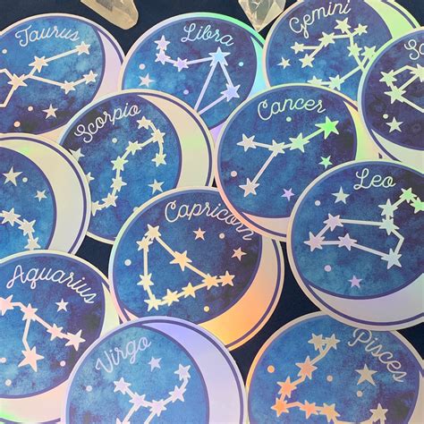 Zodiac Holographic Sticker All Signs