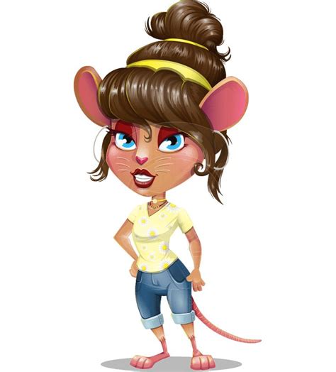 Cute Female Mouse Cartoon Vector Character GraphicMama Cartoons