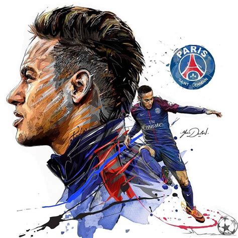 Joueurs Football Neymar Art Football Football Drawing Soccer Art