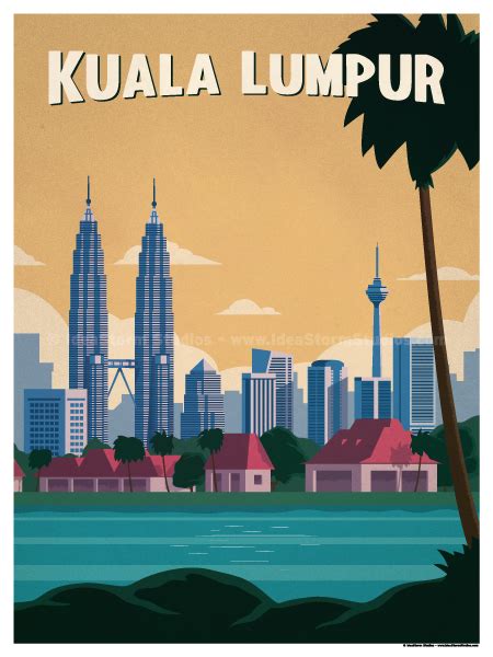 Kuala Lumpur Poster Vintage Travel Posters Retro Travel Poster