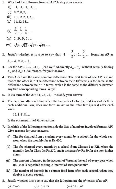 Class 10 Important Questions For Maths Arithmetic Progressions