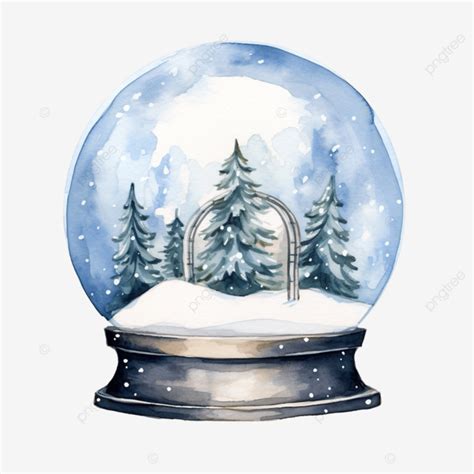 Snow Globe Watercolor Illustration, Christmas, Xmas, Ball PNG ...