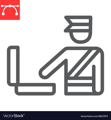 Customs Inspection Line Icon Royalty Free Vector Image