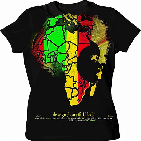 Empower Your Style With Our Stunning Afro Map Tshirt Vibrant Rasta