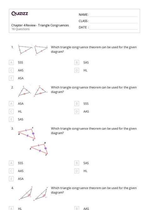 50 Congruence Worksheets For 11th Class On Quizizz Free Printable