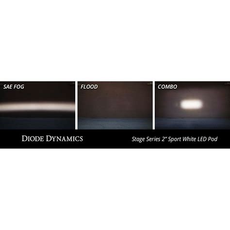 Diode Dynamics Stage Series 2in Sport White Flood Flush Amber Backlight Led Light Pod