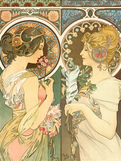 アルフォンスミュシャ primrose and feather 壁紙ギャラリー KAGIROHI Alphonse mucha