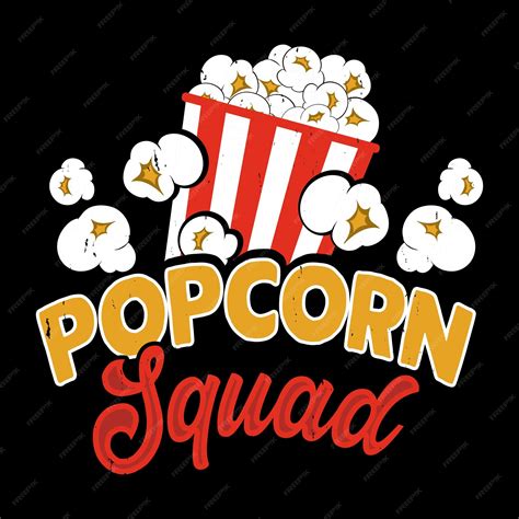 Premium Vector Popcorn Squad Funny Popcorn Cinema Snack Retro Vintage