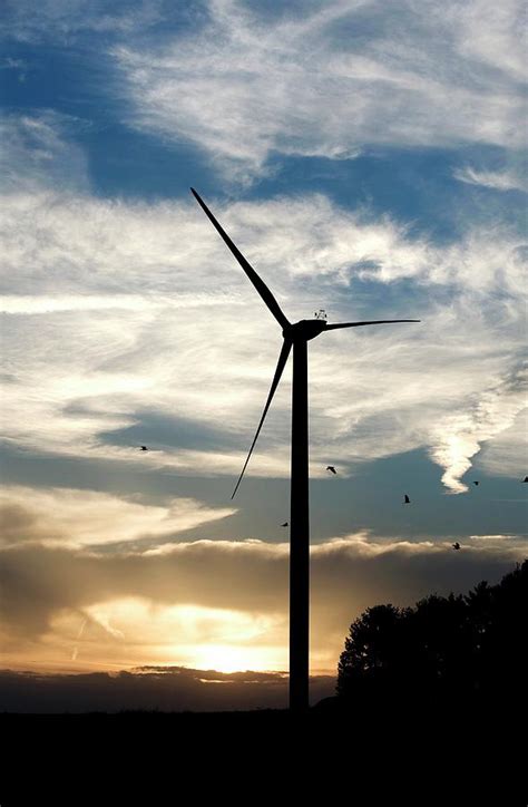 Wind Turbine At Dusk By Pascal Brozereportersscience Photo Library