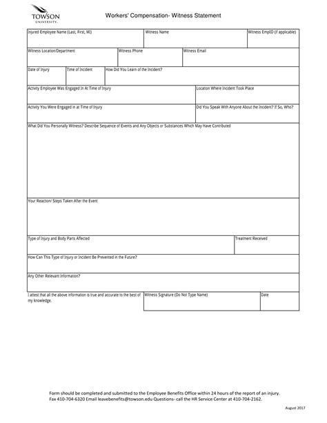 Free Employee Witness Statement Forms In Ms Word Pdf Witness