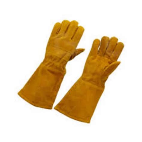 Leather Buff Split Chrome Yellow Welding Hand Gloves At Rs Pair In