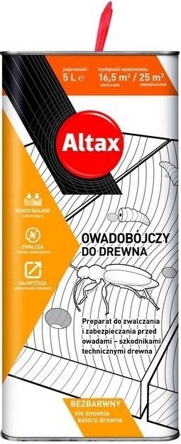 ALTAX HYLOTOX PREPARAT OWADOBÓJCZY DO DREWNA 5L 50071000000 Cena