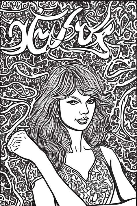 Dibujo Para Colorear De Taylor Swift Speak Now Negro · Creative Fabrica