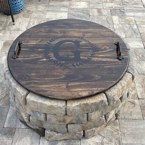 Custom Fire Pit Table Top Cover Etsy