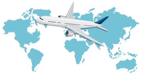 A Airplane Flying Over World Map Vector Art At Vecteezy