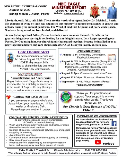 Newsletters New Bethel Cathedral