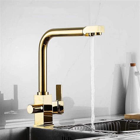 Buy Modern Kitchen Mixer Tap Dual Spout Way Kitchen Tap Brass Swivel