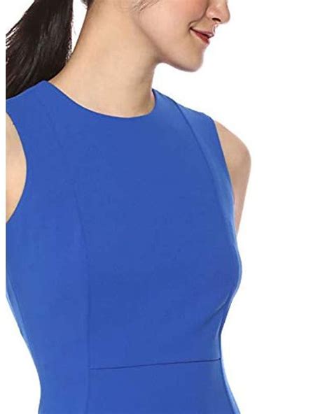 Calvin Klein Scuba Crepe Sleeveless Princess Seam Sheath Dress In