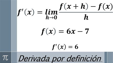 Derivada Por Definición De Una Función De Primer Grado Paso A Paso Youtube