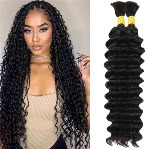 Amazon Human Braiding Hair 2 Bundles 100g Deep Wave Bulk Human