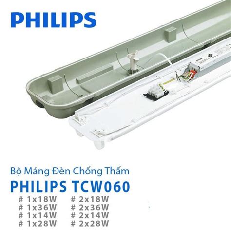 Bộ đèn chống thấm huỳnh quang TCW060 2xTL D36W Philips