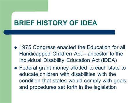 Individuals With Disabilities Education Act Timeline