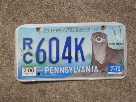 Pennsylvania River Otter License Plate Rc604k Conserve Wild Resources