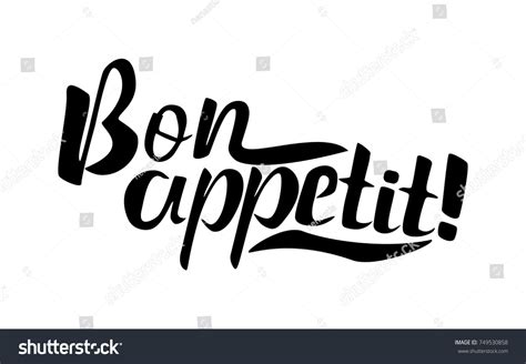 Bon Appetit 2 Lettering Royalty Free Stock Vector 749530858 Avopix