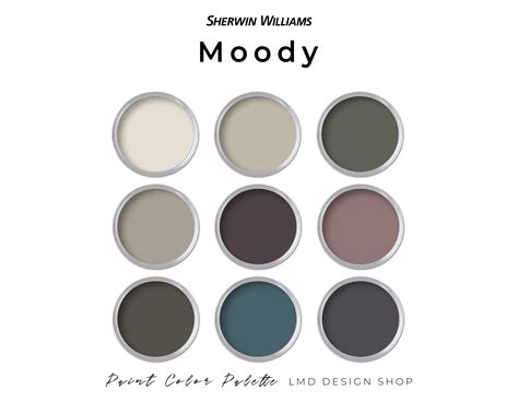 Moody Sherwin Williams Paint Color Palette Cozy Dark Paint Colors For