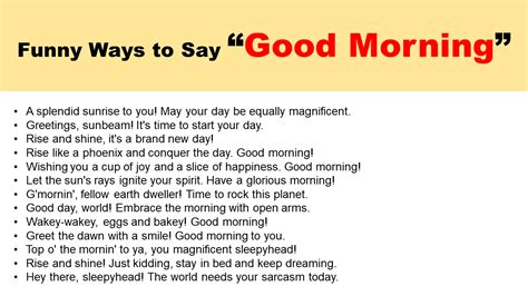 Ways To Say Good Morning Unique Cute Funny GrammarVocab