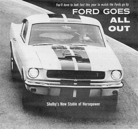 1965 Shelby Mustang Ad Ford Mustang Shelby Gt Ford Mustang Shelby