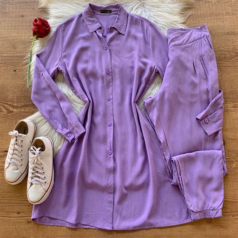 Conjunto Viscolinho Chamise E Cal A Lavanda Dondoca Dondoca Moda Feminina