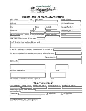 Fillable Online Merger Land Use Application Fax Email Print PdfFiller