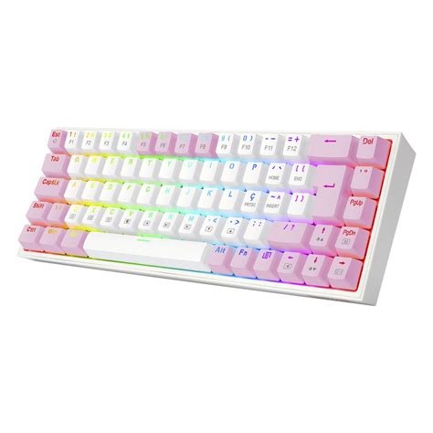 Teclado Mecânico Gamer Redragon Castor RGB Switch Blue ABNT2 White