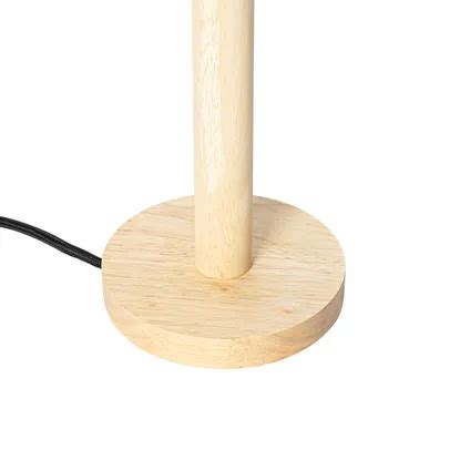 Lampe De Table Rustique En Bois Sans Abat Jour Mels Qazqa