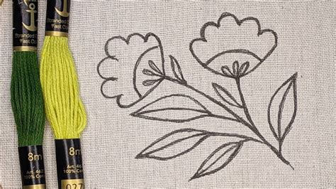 VERY EASY FLOWER HAND EMBROIDERY DESIGN FOR BEGINNERS Hand Embroidery