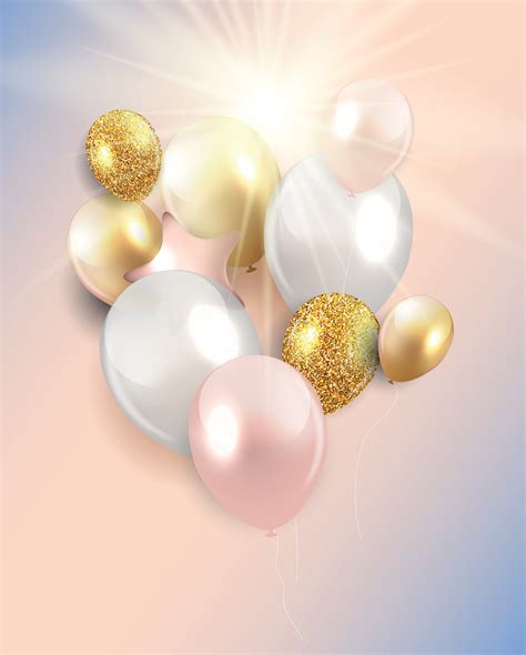 Glossy Happy Birthday Balloons Background Vector Illustration 4548517 ...