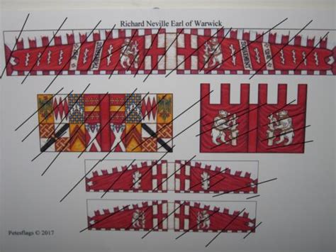 15mm Medieval Wars Of The Roses Paper Flags Richard Neville Earl Warwick Yorkist Ebay