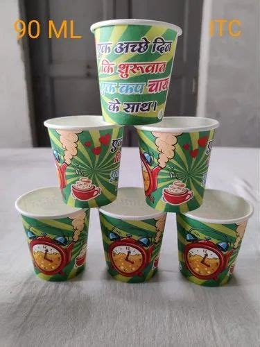 Coloured Printed 90ml Disposable Paper Cup For Event And Party