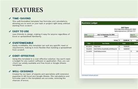 Business Ledger Template - Google Sheets, Excel | Template.net